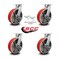 Service Caster 10 Inch Heavy Duty Red Poly on Cast Iron Caster Brakes 2 Swivel Locks, 4PK SCC-KP92S1030-PUR-RS-SLB-BSL-2-SLB-2 - alternate 2